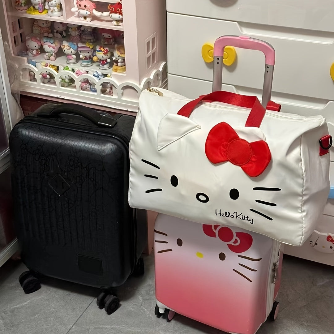 Hello Kitty Travel Bag, Large Capacity, Ethnic Style, Handbag, Crossbody, Luggage, Gym & Clothes Storage Tote