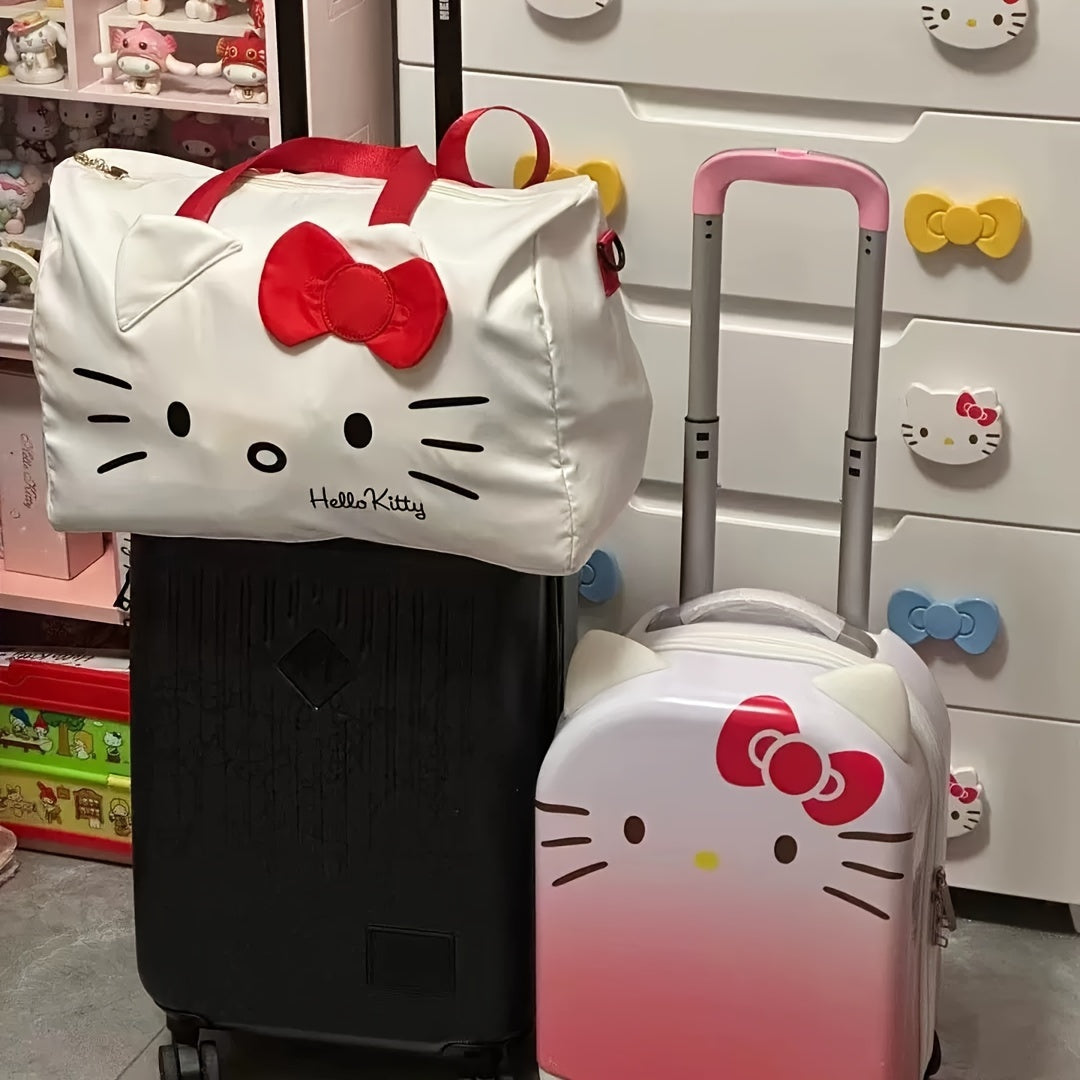 Hello Kitty Travel Bag, Large Capacity, Ethnic Style, Handbag, Crossbody, Luggage, Gym & Clothes Storage Tote