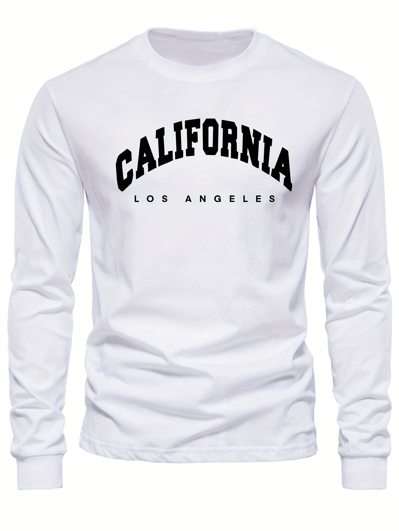 LA California Print Tee Shirt, Tees For Men, Casual Long Sleeve T-shirt