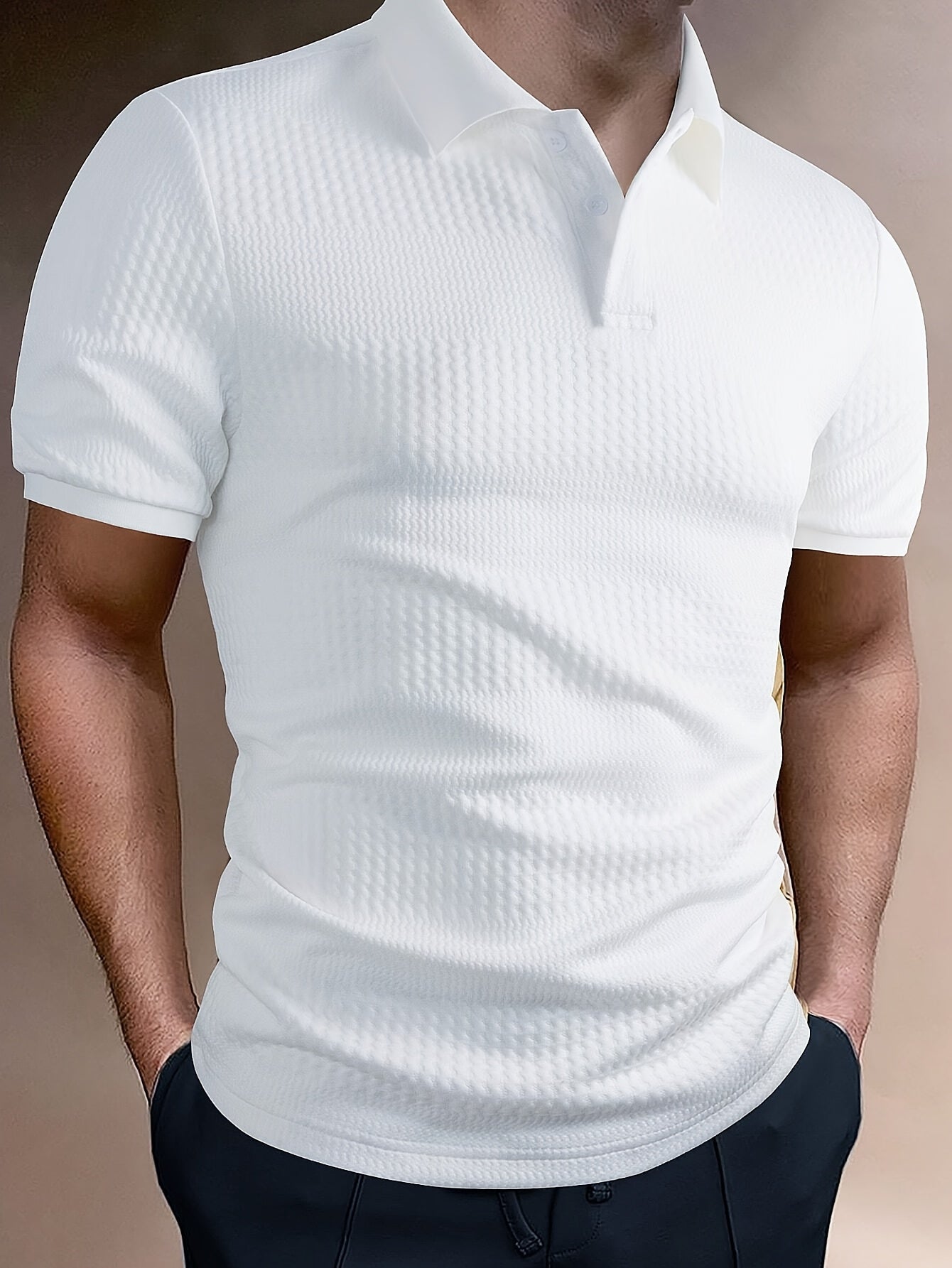 Men's Solid Short Sleeve Golf T-shirt For Summer Outdoor Business