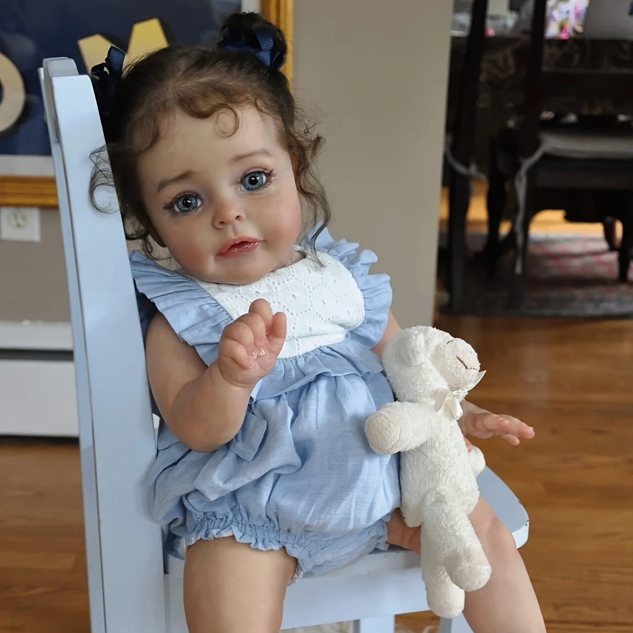 22 Inch/55 Cm Realistic High-Color Reborn Baby Cute Soft Silicone Girl Doll Princess Doll Simulated Skin Visible Vein Fashion Companionship Gift Birthday Gift Halloween Gift Christmas Gift