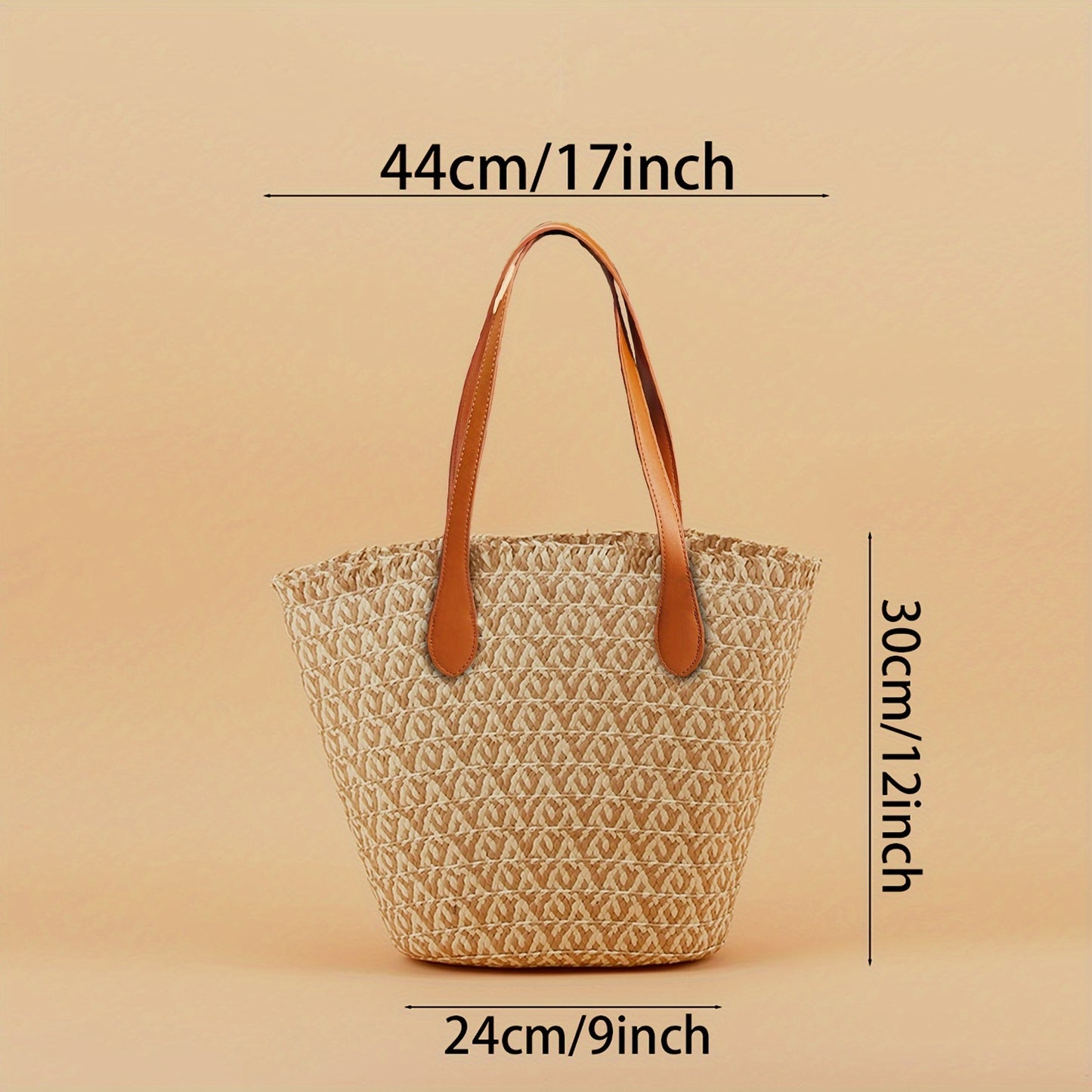 Lightweight Travel Tote Bag With Handles, Large Capacity Beach Bag For Women, Summer Vacation Shoulder Bag