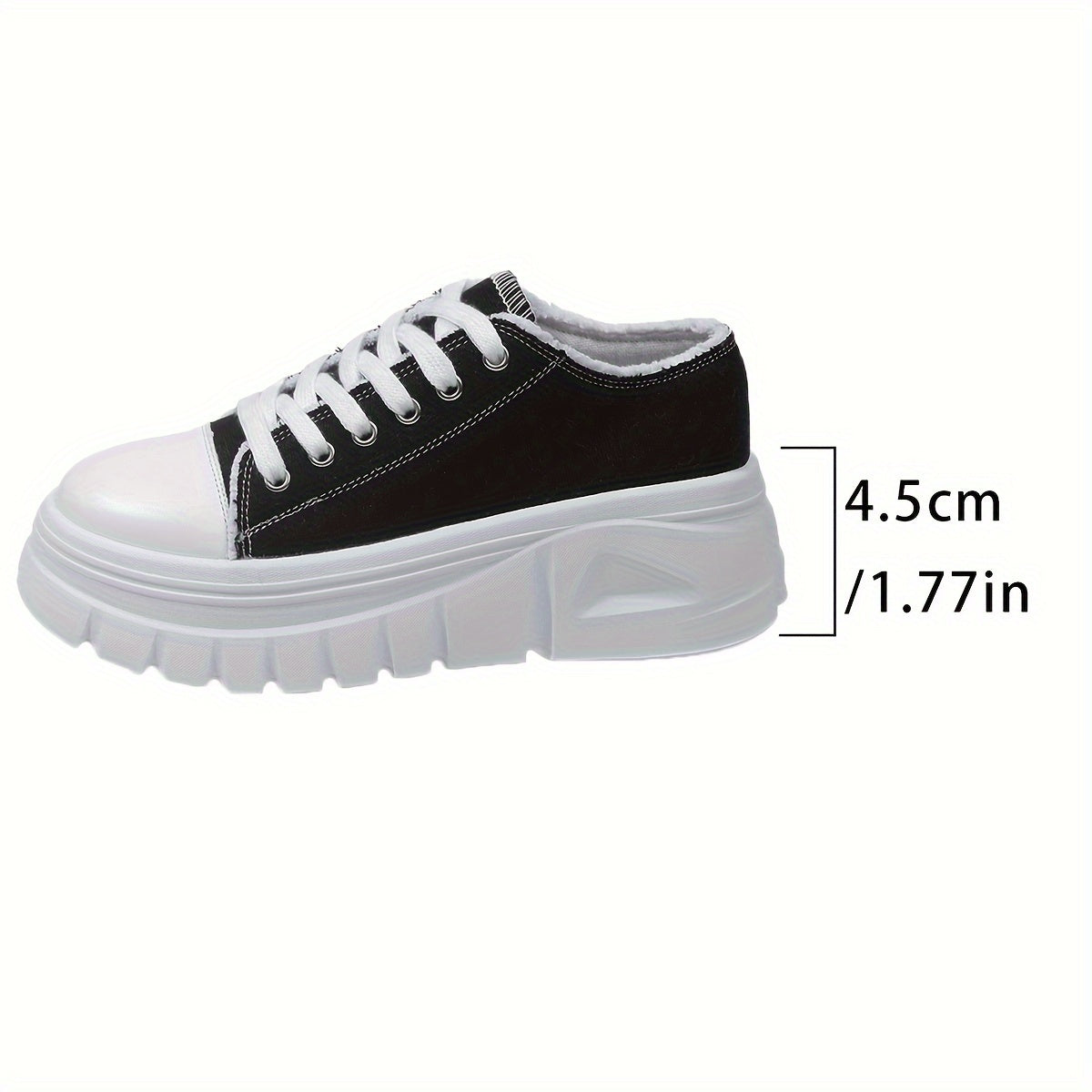 Women's Platform Sneakers, Casual Lace-up Fashion Canvas Shoes, All-Match Low Top Sports Shoes