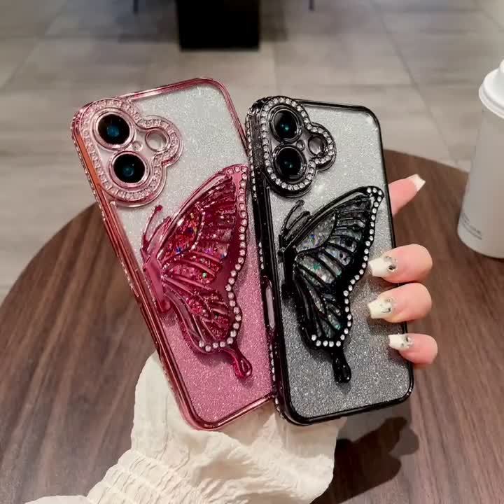 New Rhinestone Glitter Diamond Butterfly Mobile Phone Case Suitable For Apple Phone16 15 Plus Pro Promax