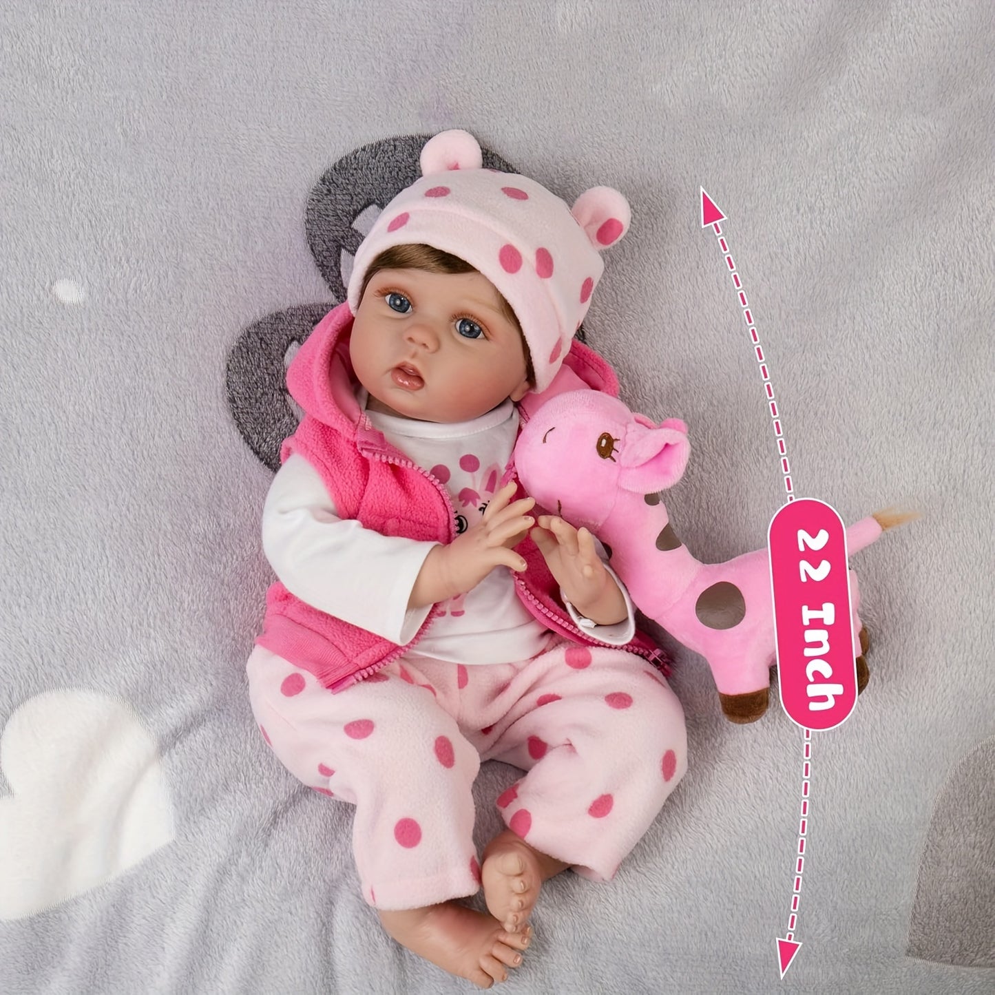 Reborn Baby 22 Inch 55 Cm Reborn Doll Lifelike Soft Vinyl Silicone Reborn Baby Doll Looks Like A Real Baby Handmade Reborn Baby Toddler Toy Birthday Gift