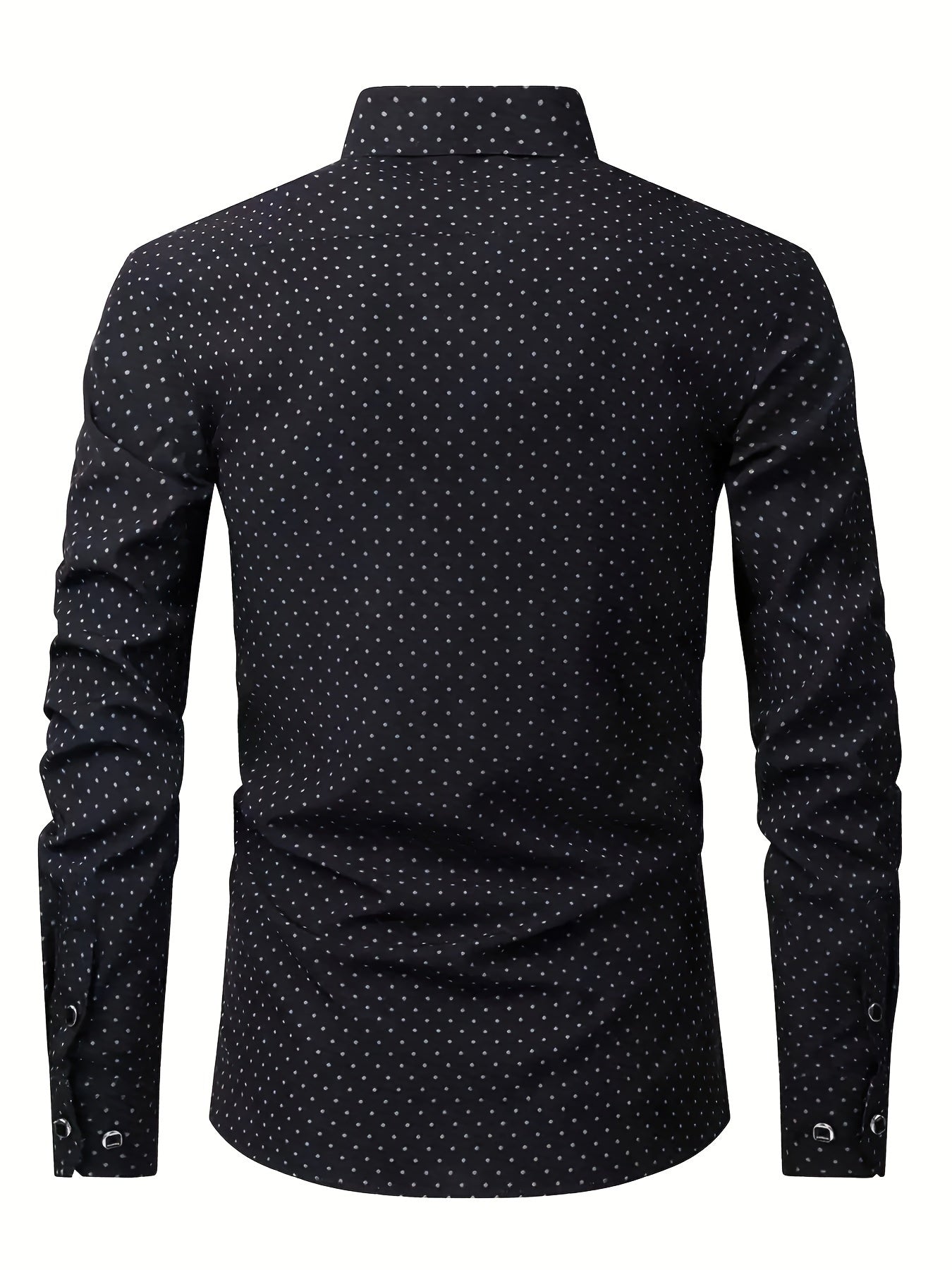 Men's Geometric Pattern Allover Print Dress Shirts, Long Sleeve Casual Button Down Shirt For Formal Occasions