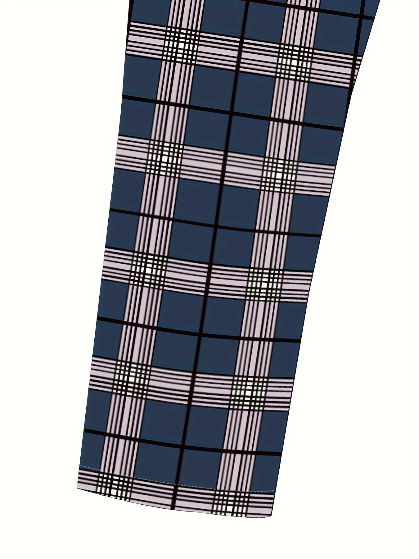 Men's Vintage Fashion, Plaid Pattern Slim Fit Cuffed And Knit Dress Pants, Mid Stretch Trousers For Business, Formal Party And Casual Wear