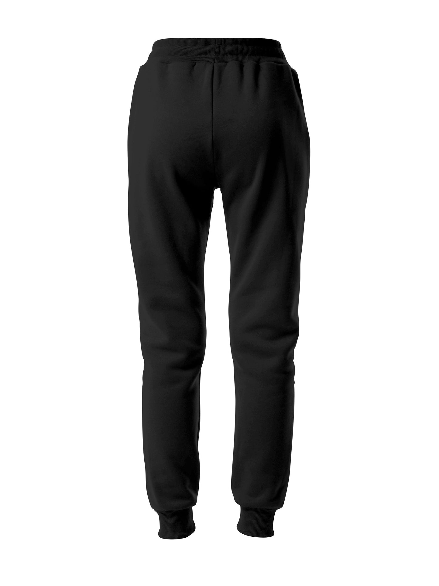 Women's casual fleece elastic waist sweatpants, solid color drawstring sports slacks, women's sports casual pants