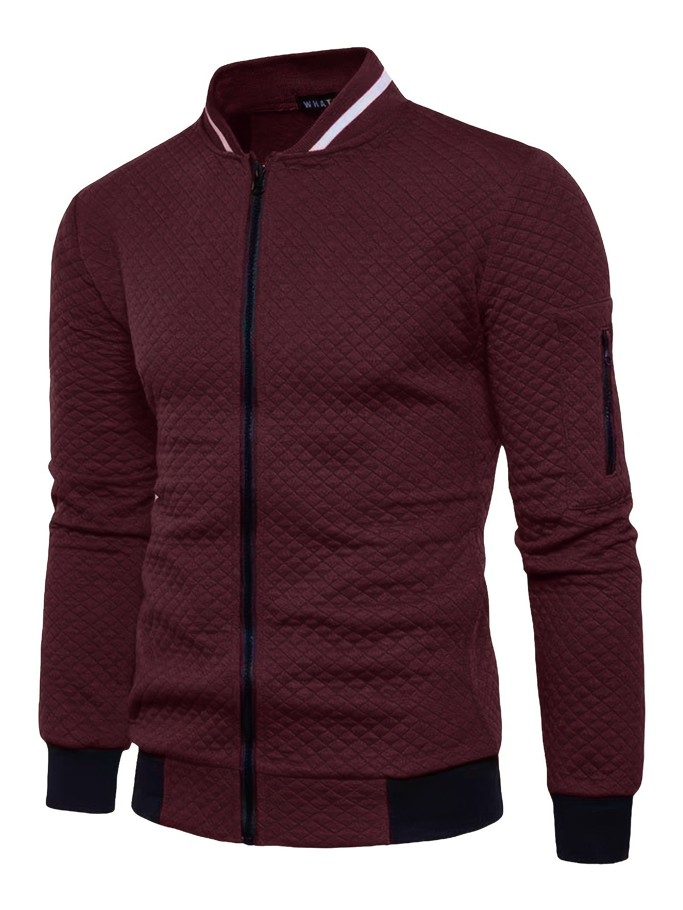 Men's Casual Fleece-Lined Jacket - Warm, Stylish Zip-Up with Stand Collar for Fall/Winter