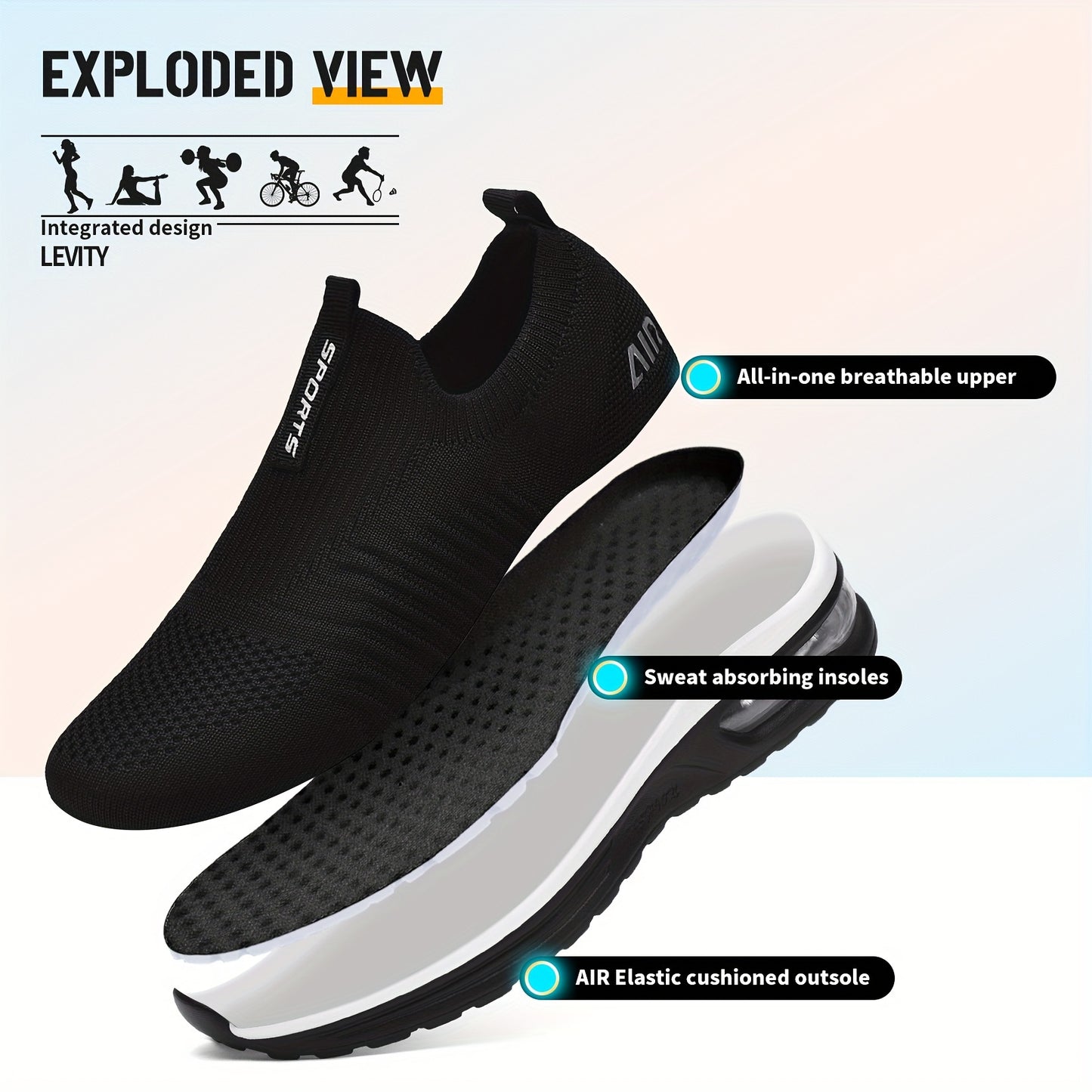 Womens Running Shoes Lightweight Air Cushion Walking Shoes Tennis Shoes For Women