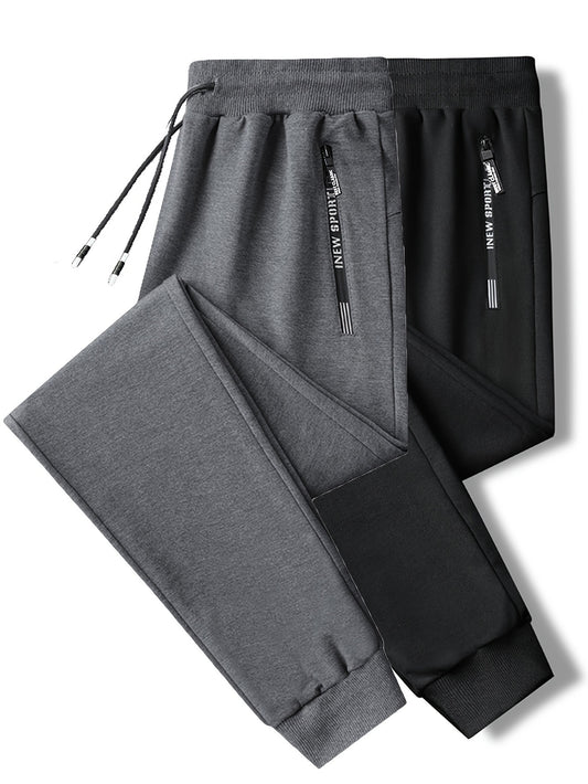 2pcs Women's Athletic Joggers - All-Season, Stretchy Polyester Blend, Drawstring Waist with Pockets, Casual Running & Sweatpants