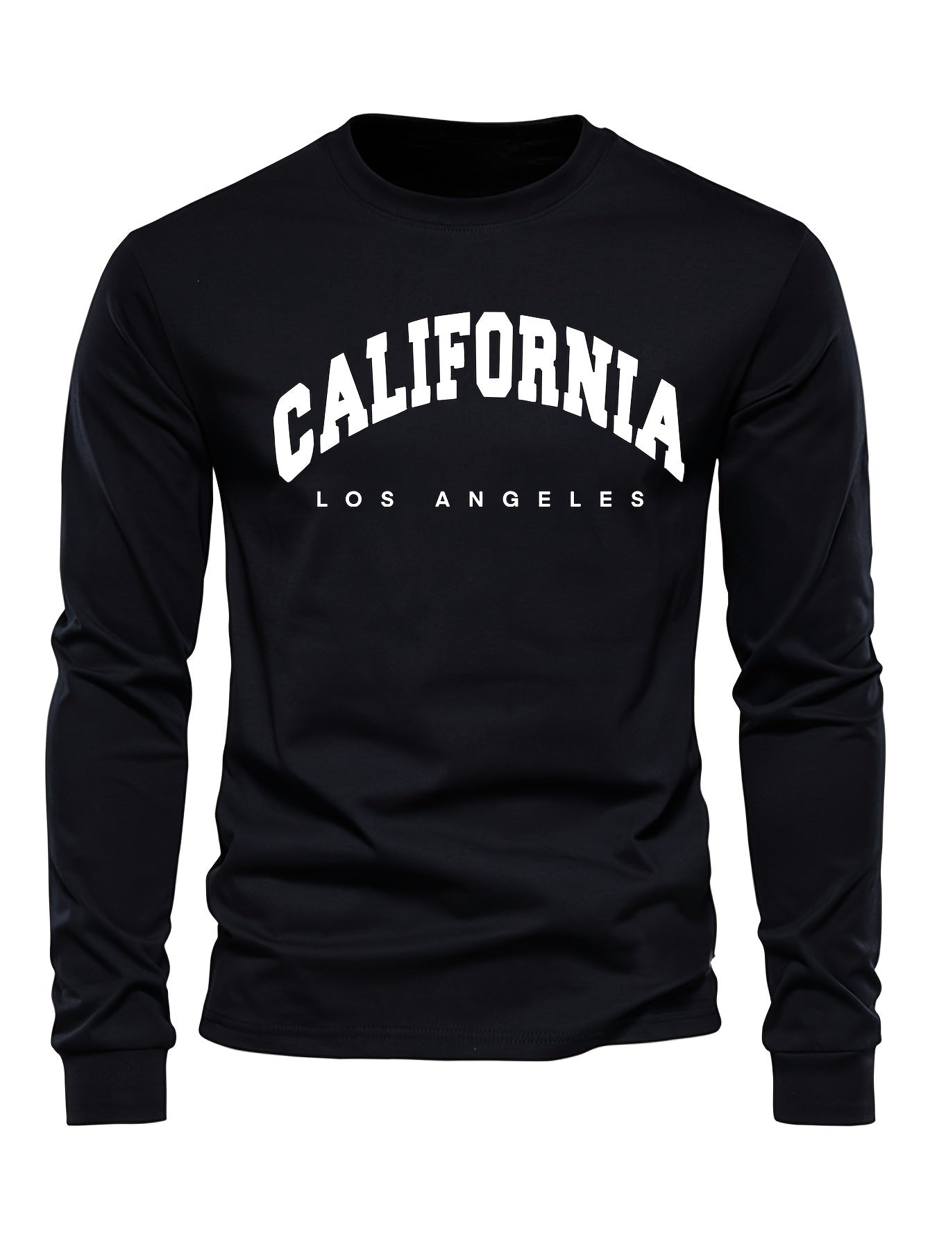 LA California Print Tee Shirt, Tees For Men, Casual Long Sleeve T-shirt