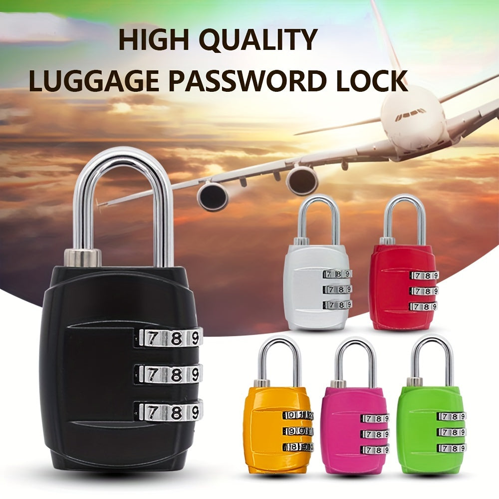 1pc Combination Lock 3-digit Combination Lock Padlock, Suitcase Padlock For Gym, Cabinets And Luggage - Durable, Travel Padlock