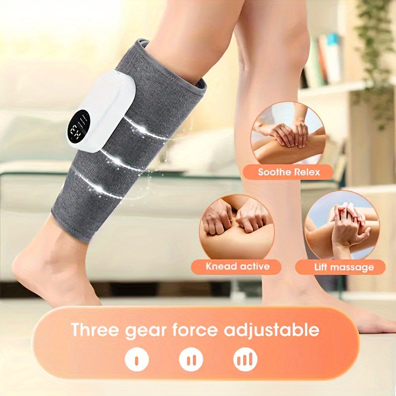 1pcs/2pcs leg massager for circular calf press, air compression massager, leg massager with heat, 3 intensities, 3 heat levels, easy to use, for feet, legs, thighs and knees, cordless leg massager.