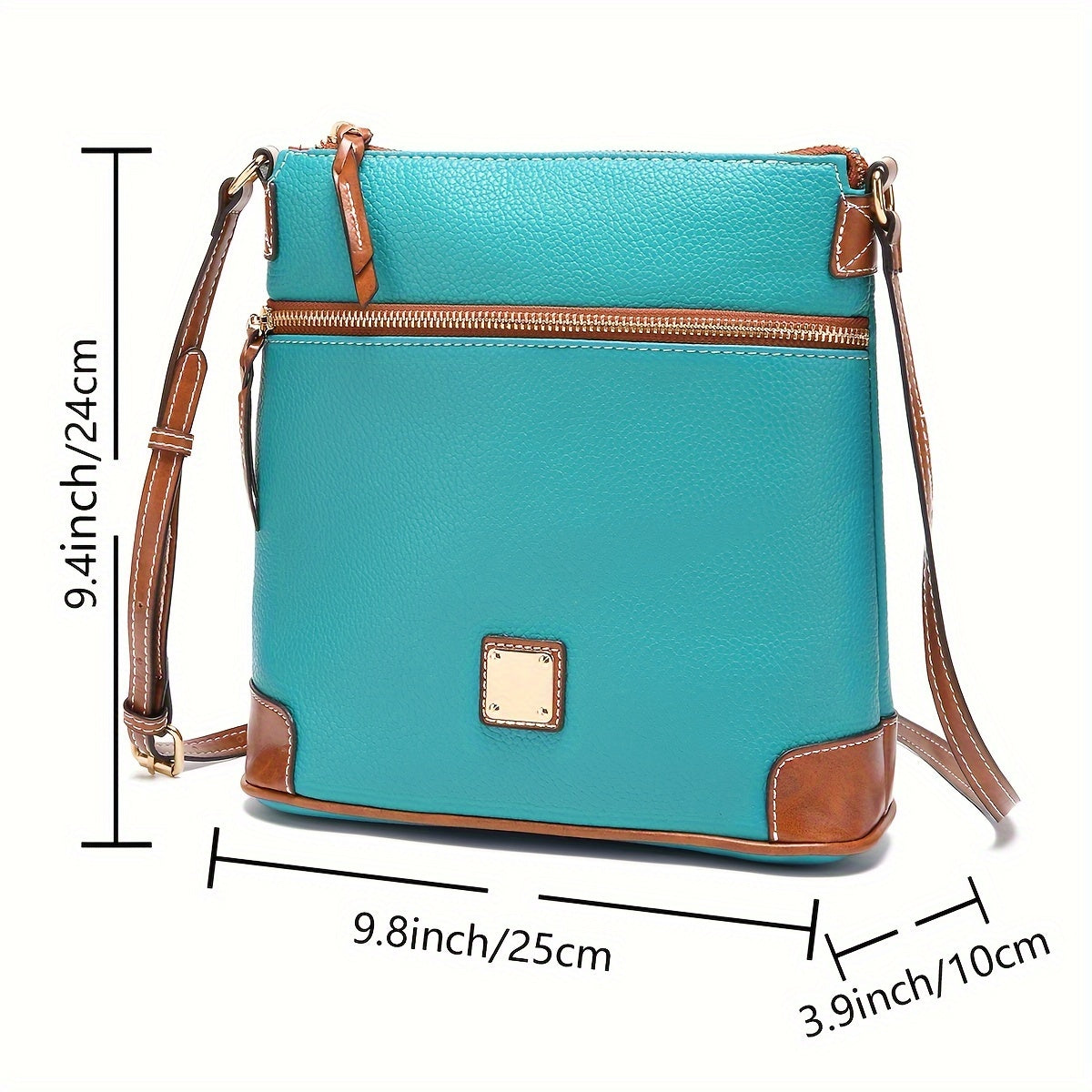 Retro Messenger Bag For Women, Simple Vegan Leather Purse, Classic Style Shoulder Bag