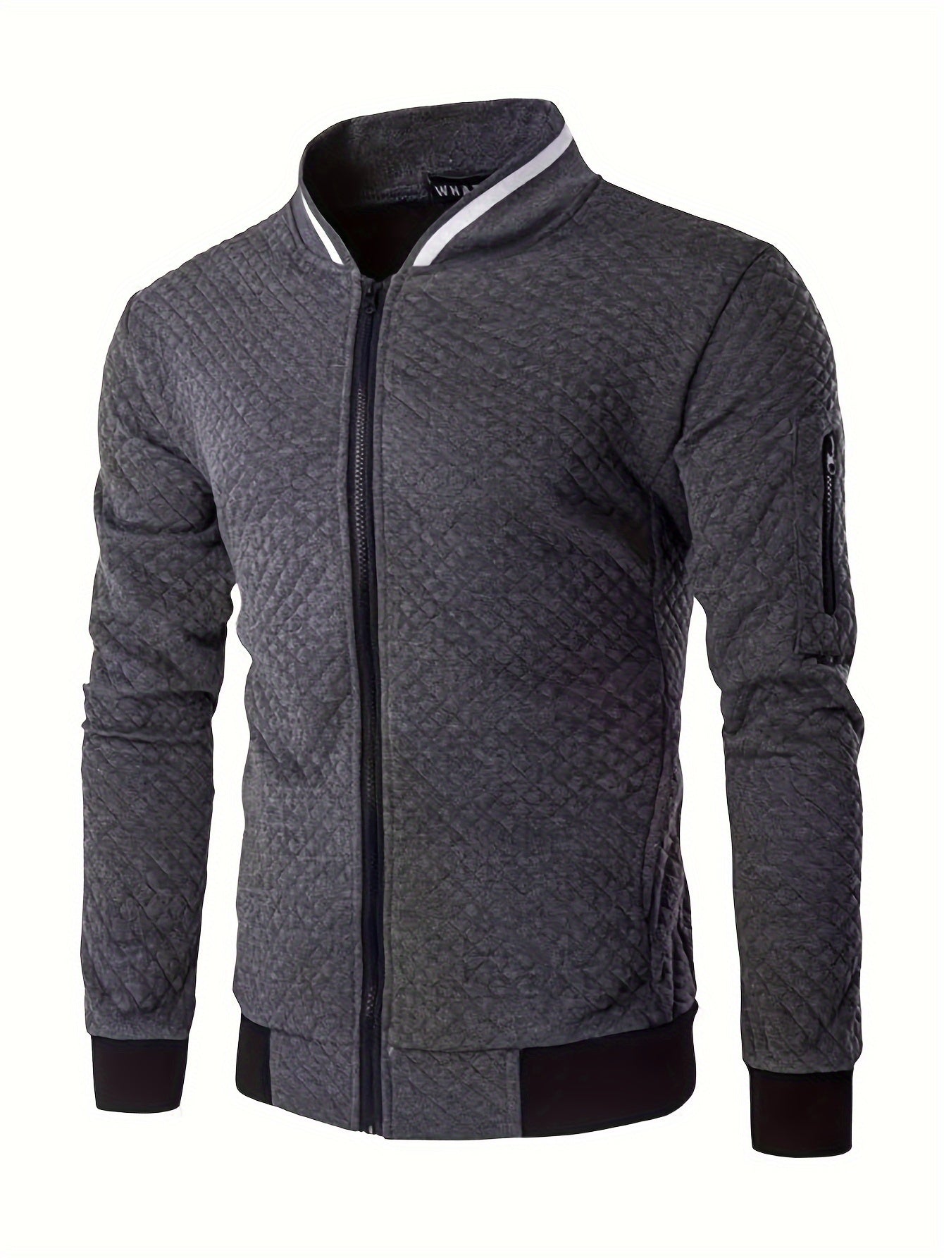 Men's Casual Fleece-Lined Jacket - Warm, Stylish Zip-Up with Stand Collar for Fall/Winter