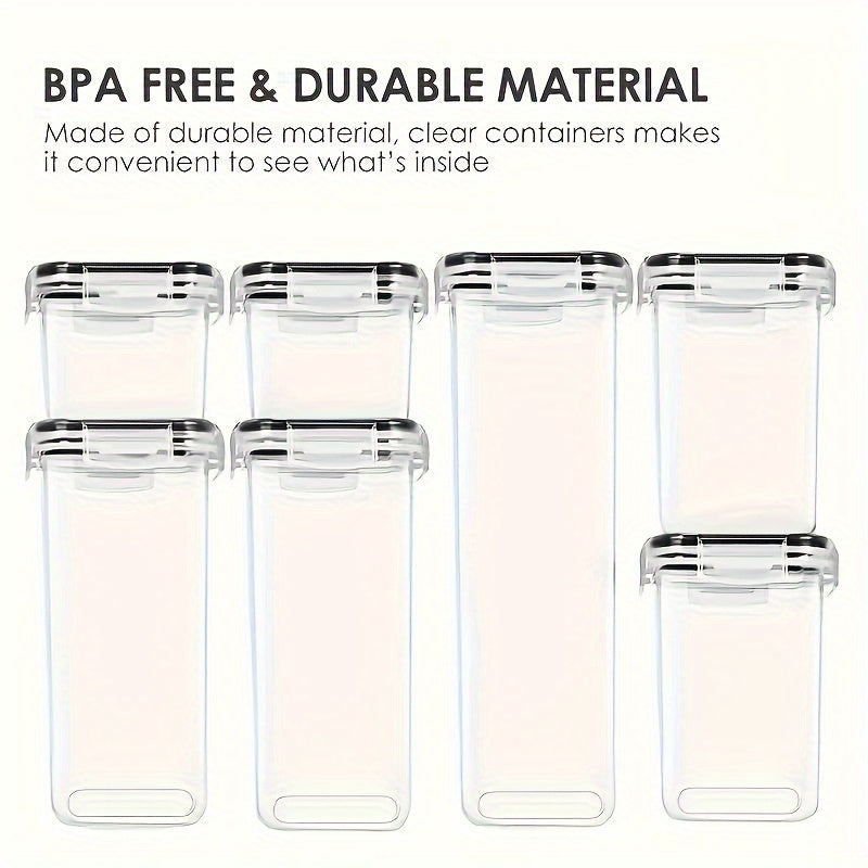 24pcs BPA-Free Airtight Food Storage Containers with Labels & Marker - Keep Spaghetti, Flour, Sugar, and Cereal Fresh for Longer