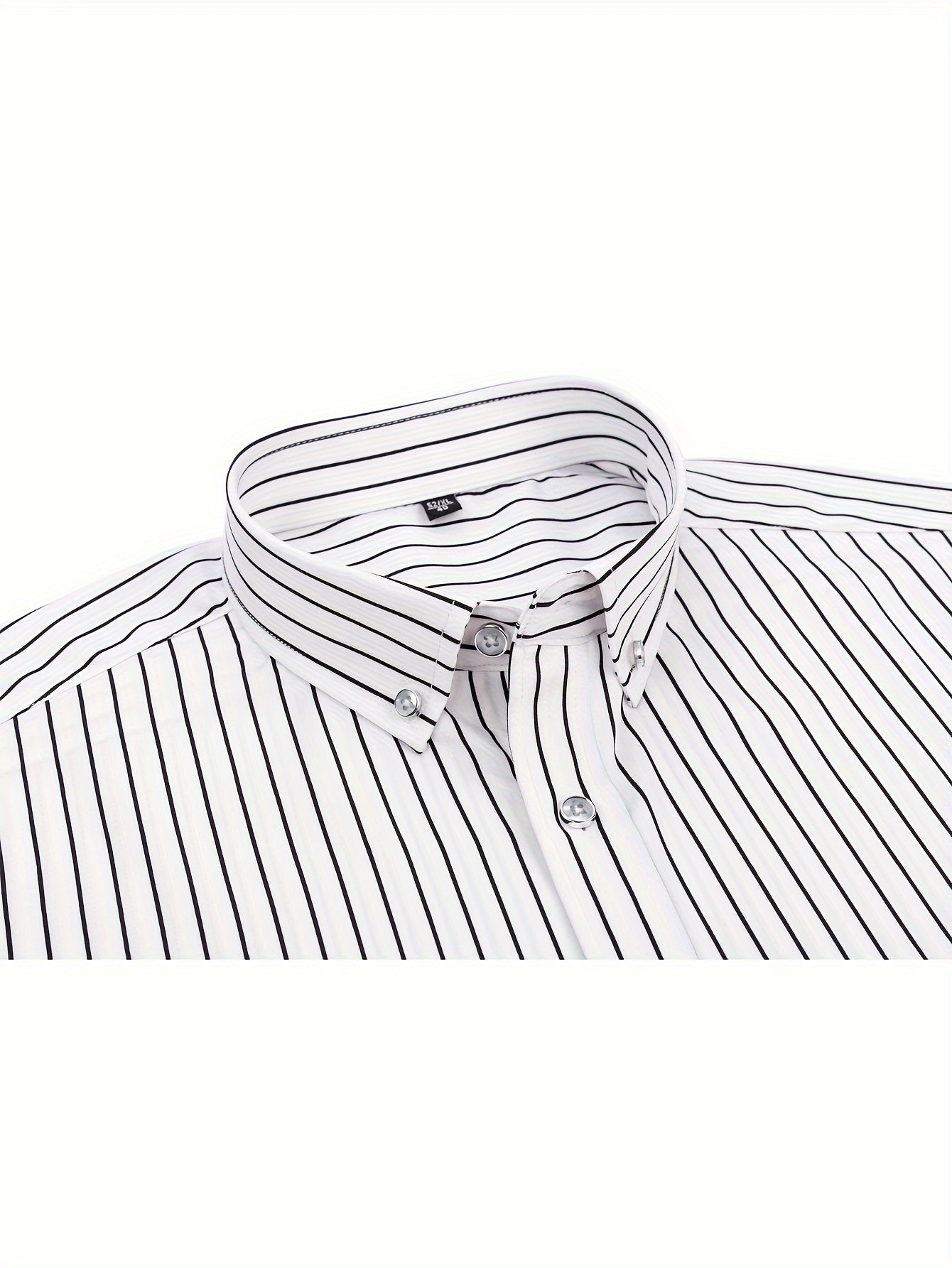 Men's Classic Casual Vertical Striped Slim Fit Long Sleeve Dress Shirts