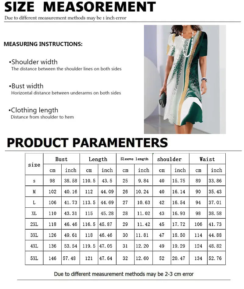 Polka Dot Print Women'S Dress 2024 Elegant Women'S Summer Fashion Stitch O Neck Loose Holiday Women'S Sexy Knee-Length Dress