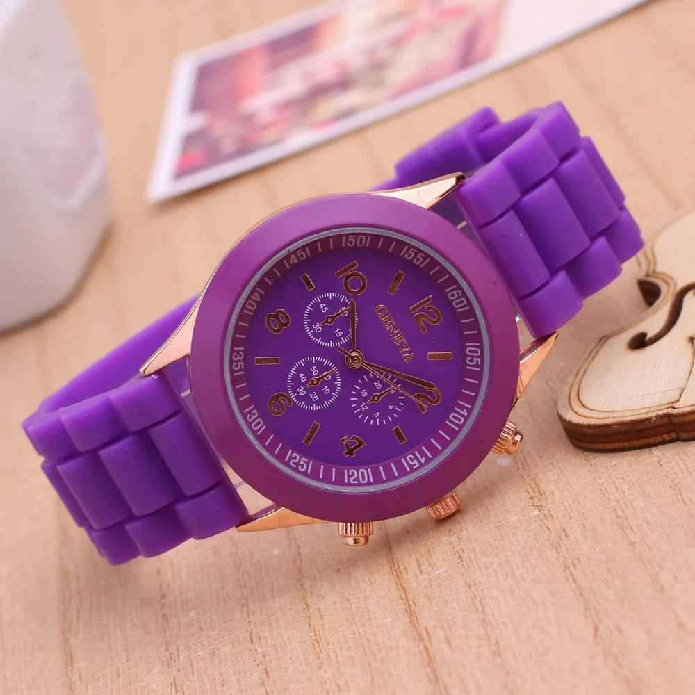 New Luxury Watch Women Waterproof Quartz Watch Silicone Strap Ladies Watch Candy Colors Birthday Gift Reloj Mujer Montre Femme