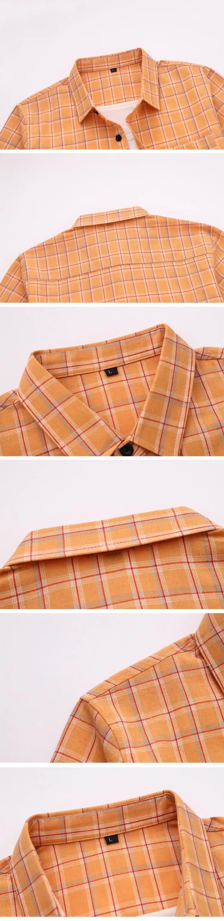 Brand Cotton Plaid Business Casual Shirt Men Spring Summer Autumn Long-sleeved Shirts Mens Dress Shirts Korea OverSize Clothes