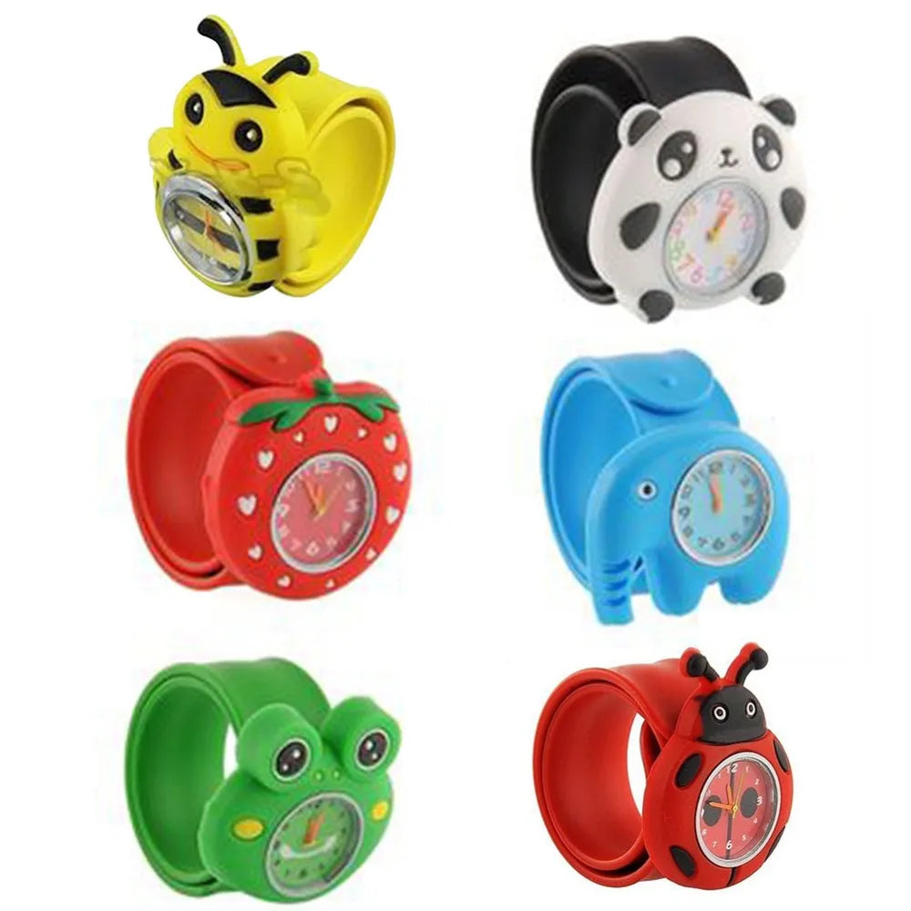 Children's Cartoon Watch Cute Animal Fruit Kids Silicone Patted Watch Girl Boy Favorite Toy Quartz Watch Christmas Birthday Gift