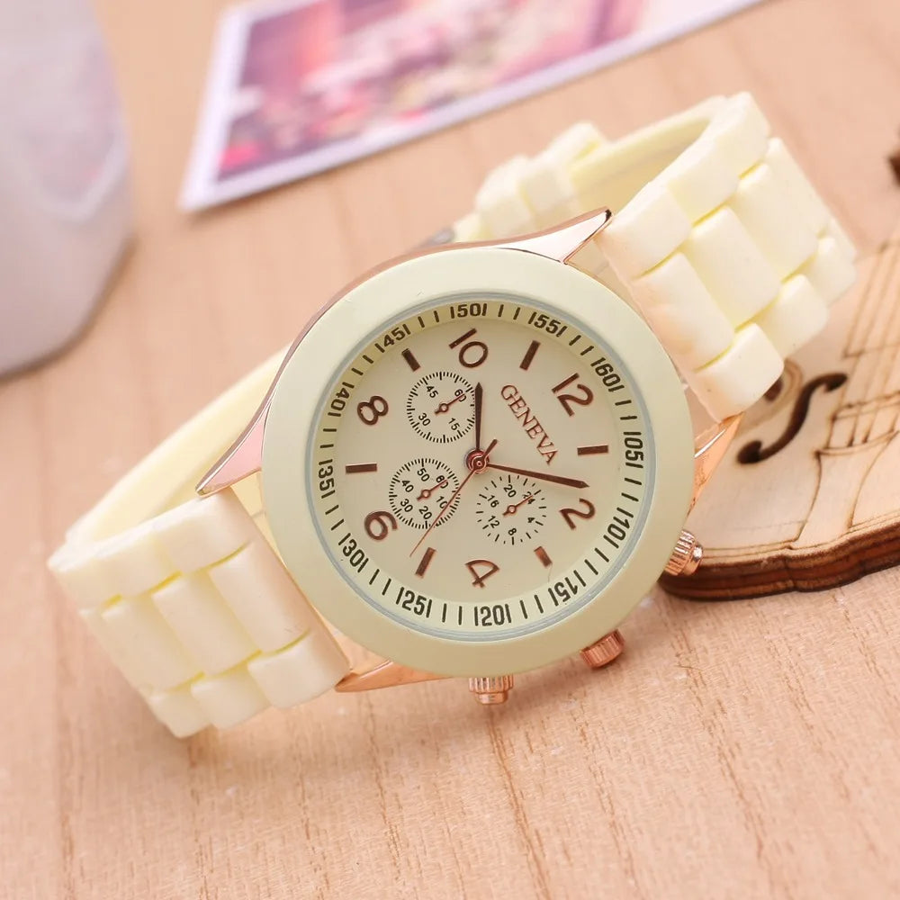 New Luxury Watch Women Waterproof Quartz Watch Silicone Strap Ladies Watch Candy Colors Birthday Gift Reloj Mujer Montre Femme