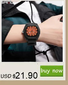 SANDA 9072 Students Watches New Design Soft TPU Strap Water Resistant Quartz Movement Outdoor Sports Analog Wrist Watch