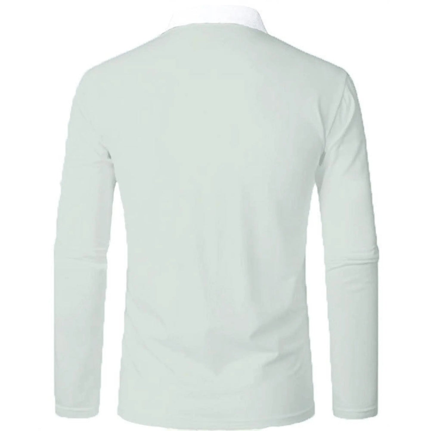 Men's long sleeve Color matching Stylish zipper with men's lapel long sleeve