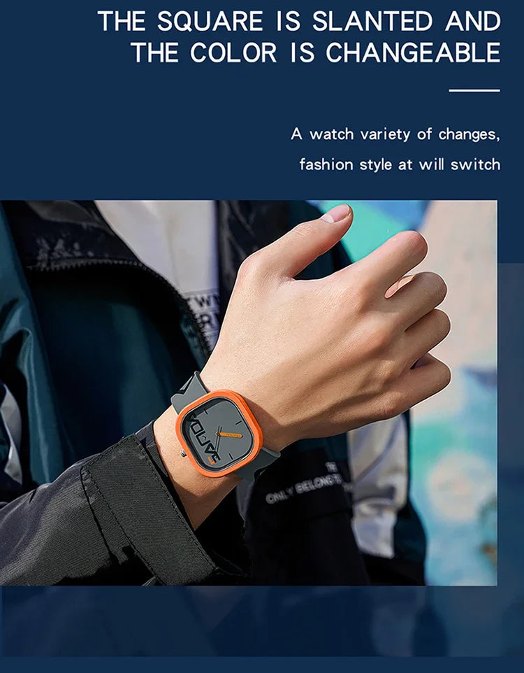 SANDA 3203 Brand Fashion Sports Quartz Watch Men Luxury Casual Waterproof Silicone Strap Men Clock  Simple Design Men Wristwatch