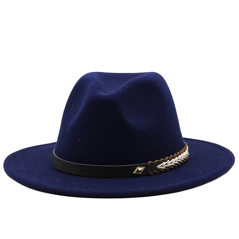 Fedora Hats Women Men Panama Jazz Hat Wide Brim Sun Protection Cap Classic Unisex Fashion Top Hat for Party Wedding Church