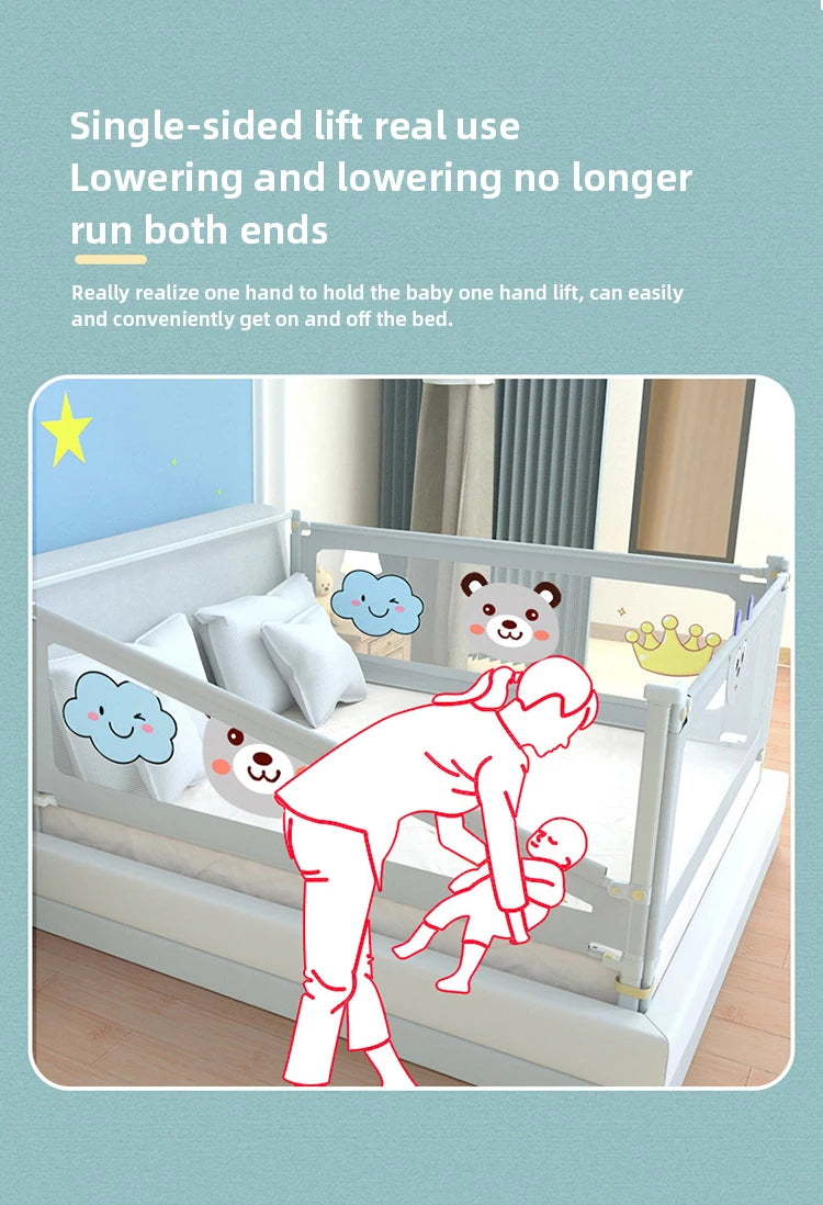 1 Pc Baby Safety Bed Barrier Children Bed Rail Guard Bedroom Protector Kids Sleeping Rail Washable Protective Toddler Fence