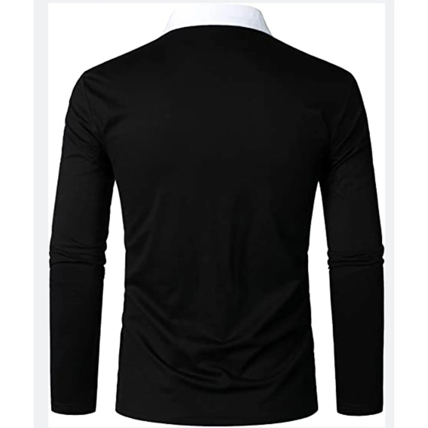 Men's long sleeve Color matching Stylish zipper with men's lapel long sleeve