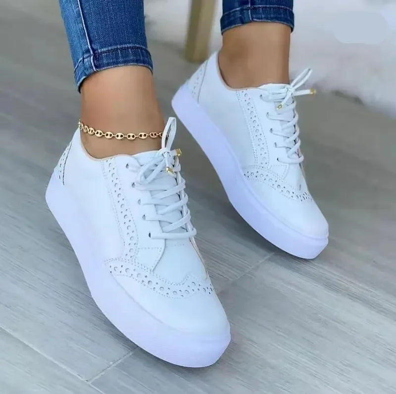 Sneakers Women Flat Casual Sneaker Spring Fashion Versatile Lace Up Walking Women Shoes Zapatos De Mujer