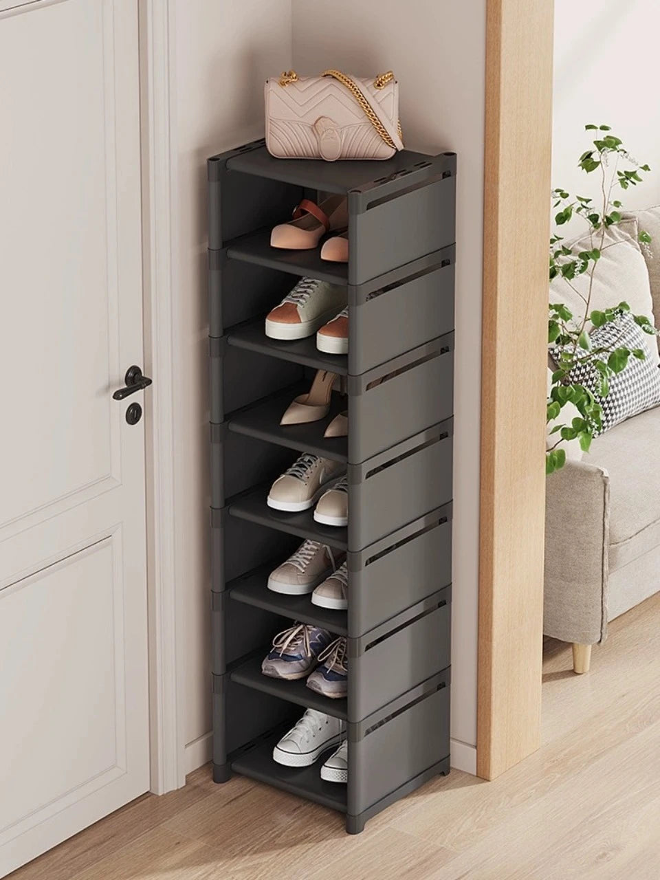 Multi-Layer Stackable Shoe Cabinet Shoes Storage Rack foldable free combination shoe rack For Entry Wall Corner Shoes Shelf