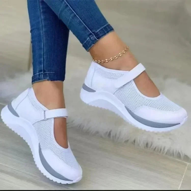 Women Fashion Vulcanized Sneakers Platform Solid Color Flats Ladies Shoes Casual Breathable Wedges Ladies Walking Sneakers