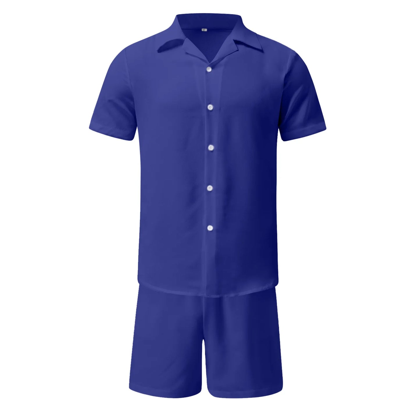 New 2024 Men's Summer Cotton Linen Sets Solid Short Sleeve Lapel Shirts and Shorts Sets Man Hawaiian Beach Holiday Clothing Sets