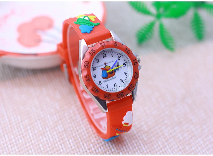 New Style Fashion Children Boys Girls Cartoon Helicopter Plane High Quality Watches Students Kids Cool Water Resistant Watches