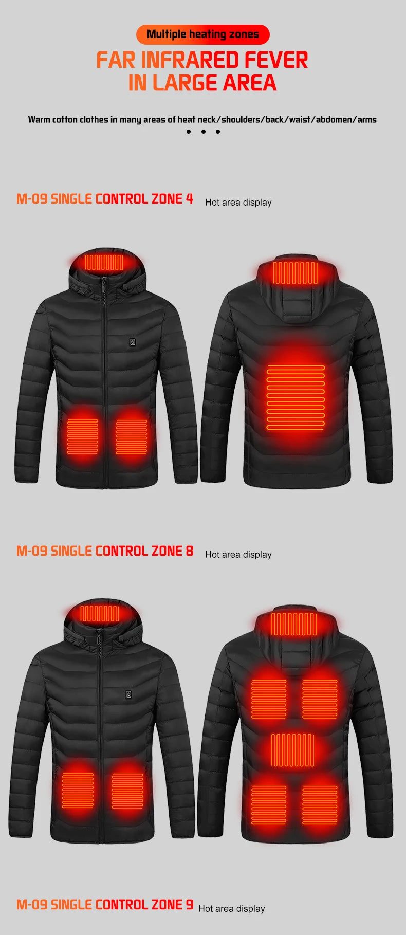 TODWARM Heated Jacket 21 Areas Winter Men's Women's Motorcycle Jacket USB Electric Heating Jacket Heated Vest Moto Thermal Cloth