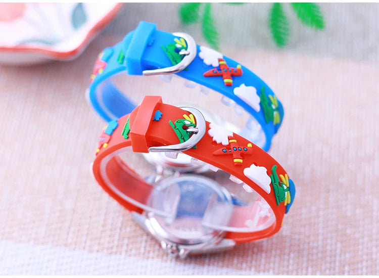 New Style Fashion Children Boys Girls Cartoon Helicopter Plane High Quality Watches Students Kids Cool Water Resistant Watches