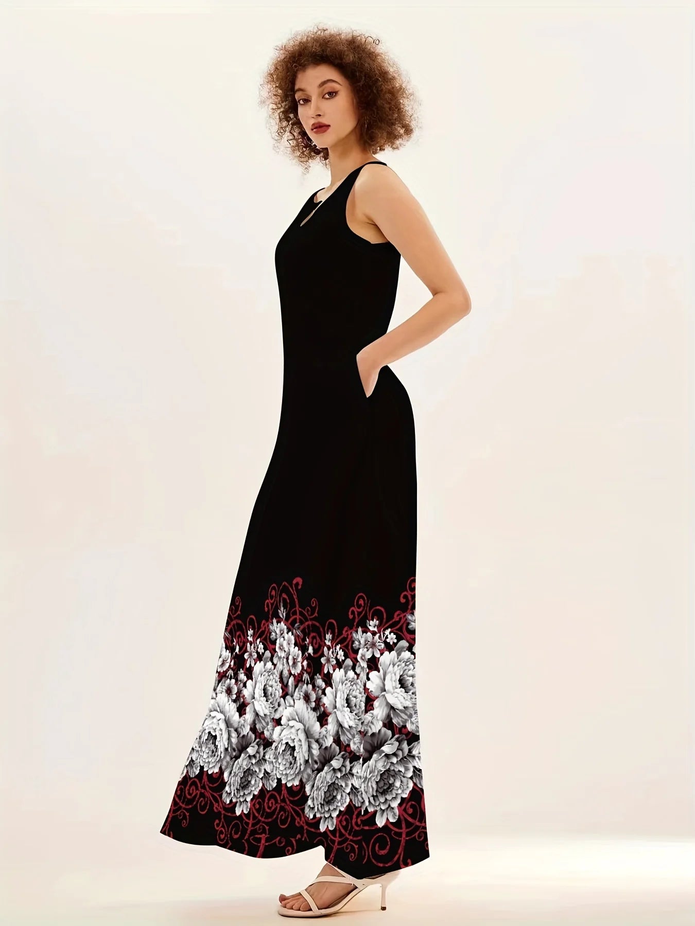 New Casual Sleeveless Long Dress Women's Printed Bohemian Retro maxi Dresses