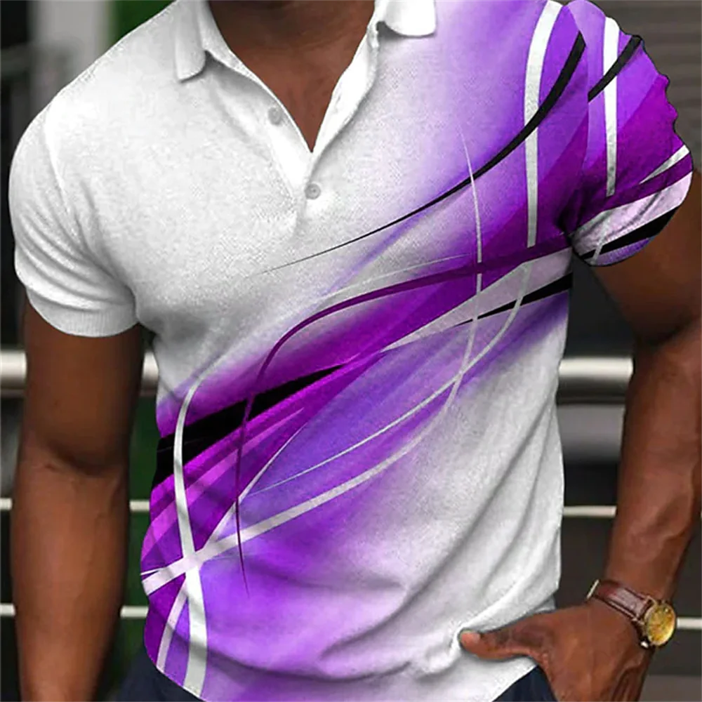 Summer Men's Polo Shirt Color Short Sleeve Tshirt Mesh Breathable Comfort Lapel Tops Tee Fashion Striped T Shirt Men's Fashion