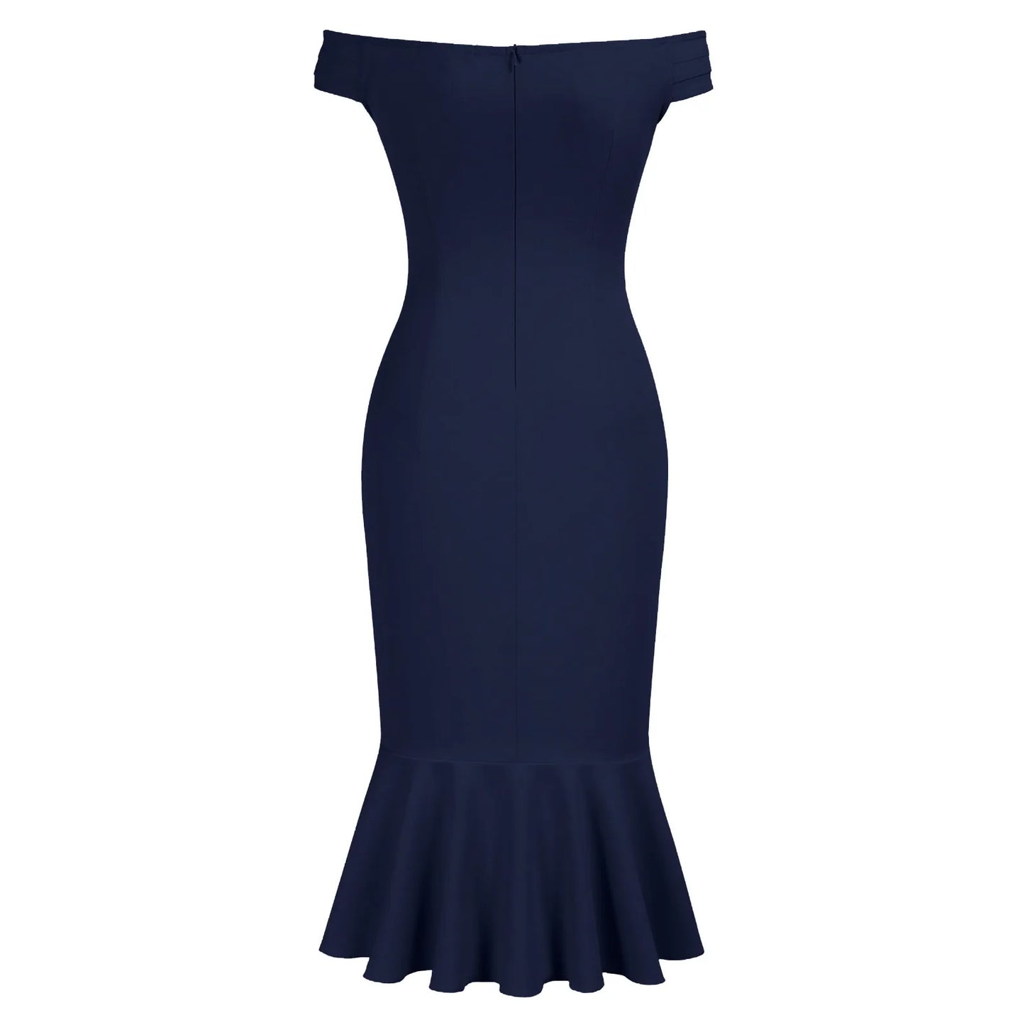 Women's elegant party dresses Off Shoulder V-Neck Ruffle Pleat Waist Slit Dress classic fishtail skirt  traf vestidos para mujer