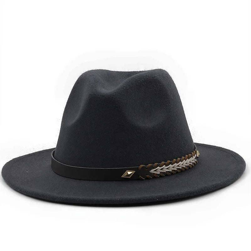 Fedora Hats Women Men Panama Jazz Hat Wide Brim Sun Protection Cap Classic Unisex Fashion Top Hat for Party Wedding Church