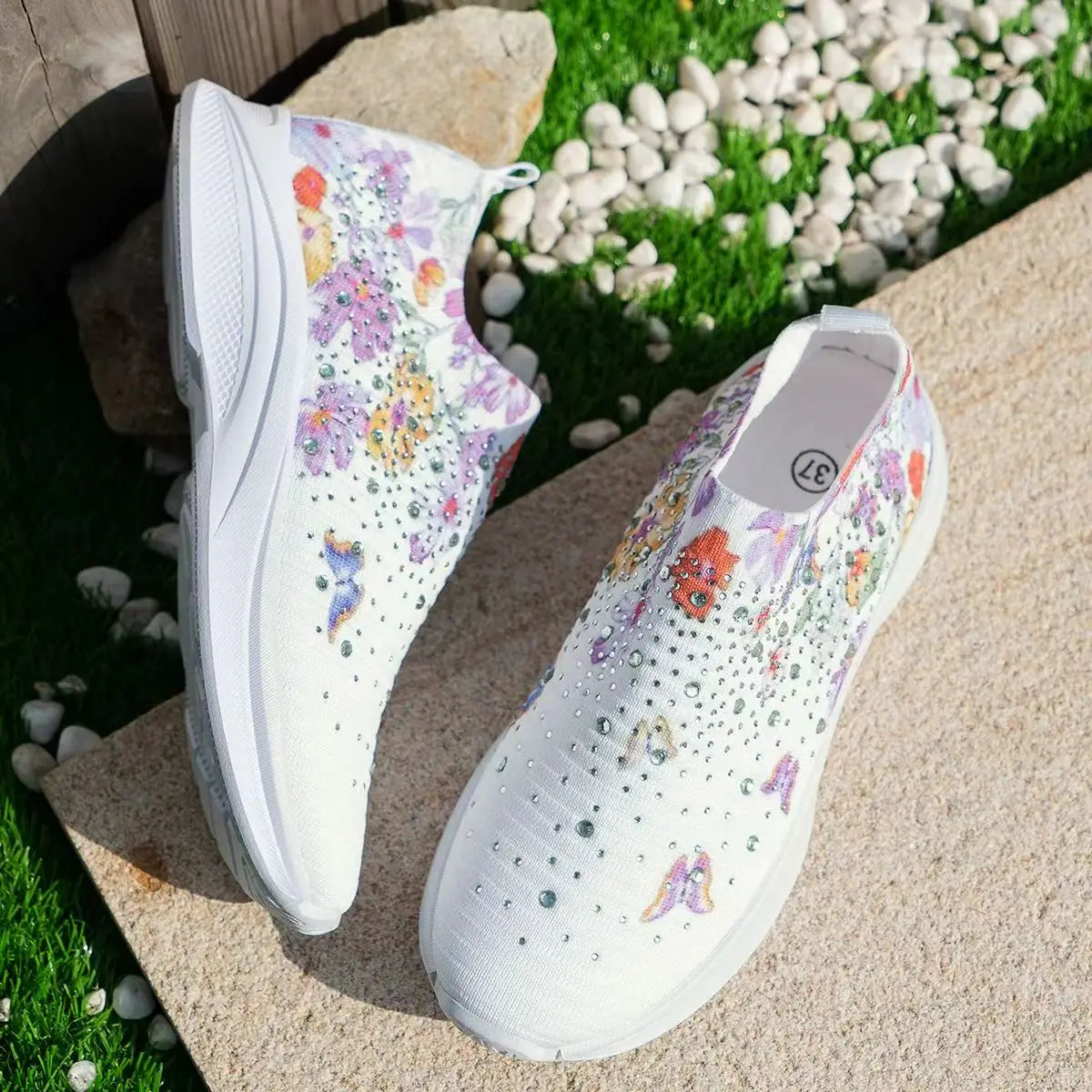 2024 Summer Women Shoes Knitting Sock Sneakers Women Flat Shoes Casual Breathable Sneakers Flats Walking Shoes for Women