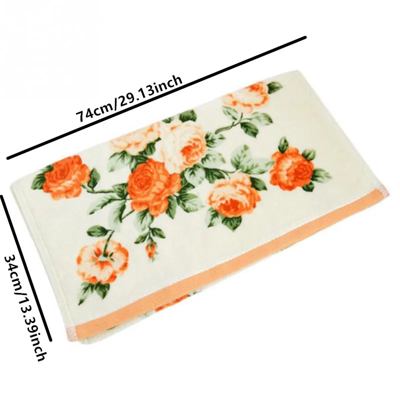 Home Hotel Soft 100% Cotton Face Flower Towel Peony Floral Terry Quick Dry Bathroom Towels Facecloth 34*74cm 1pc