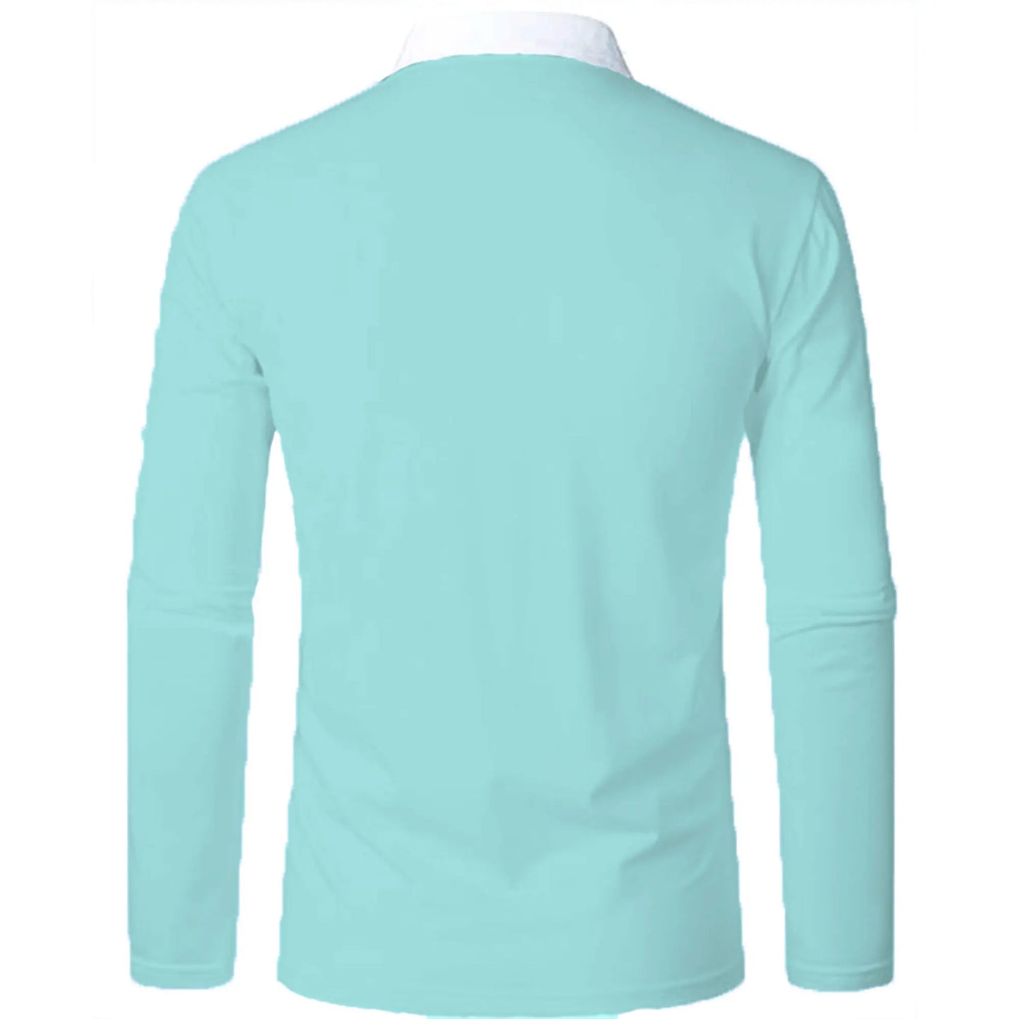 Men's long sleeve Color matching Stylish zipper with men's lapel long sleeve