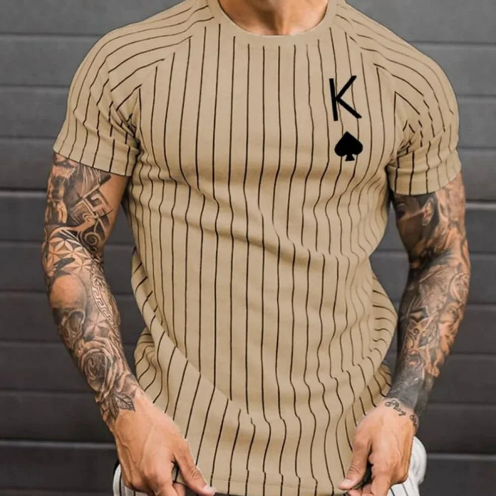 Casual Print Mens 3d T Shirt Stripe Clothes Summer Short Sleeve Tee Harajuku Street T-Shirt Daily Male Oversized O-neck Pullover