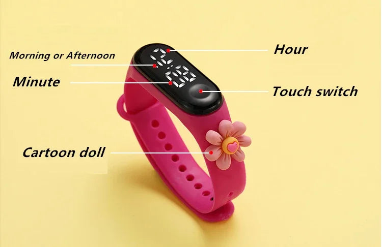 Waterproof Children LED Watch Casual Fashion Sport Bracelet Girls Boys Watches Silicone Smart Touch Screen Kids Electronic Watch