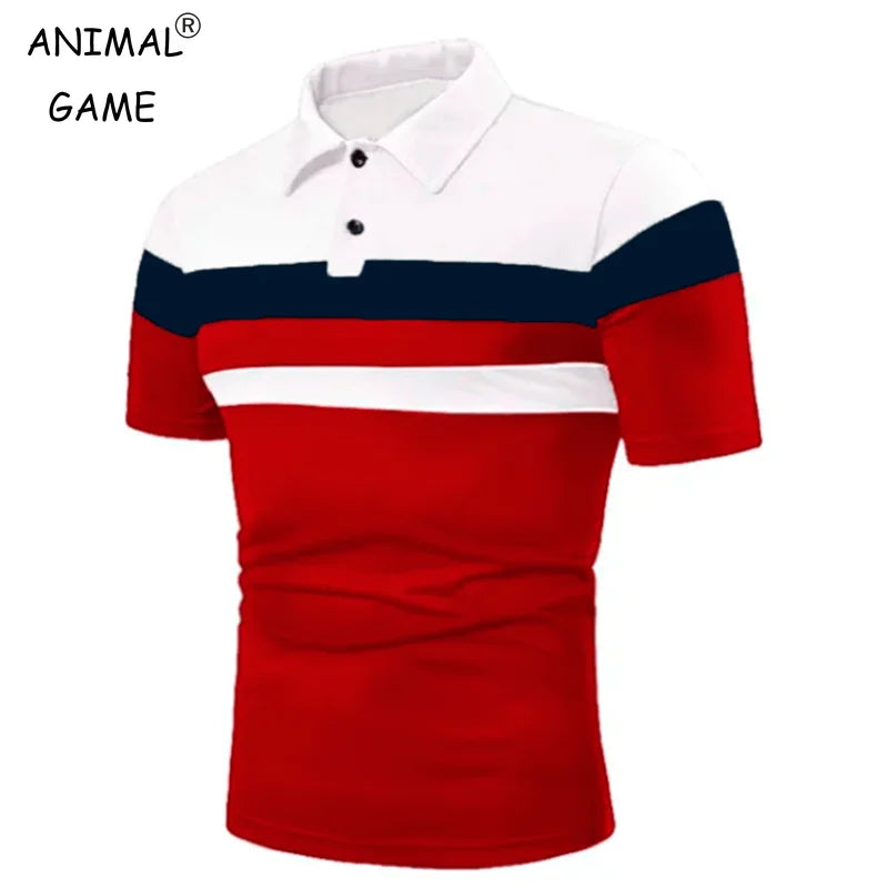 New Summer Luxury Polo Shirt Mens Brand Polo Plus Size T Shirts Stritching Shorts Sleeve Turn-down Collar Business Tee Shirt 8XL